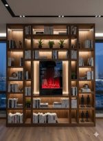 شومینه برقی 90x60 با گرما