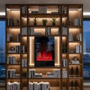 شومینه برقی 90x60 با گرما