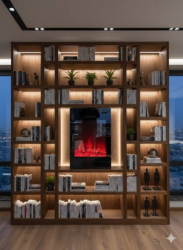 شومینه برقی 90x60 با گرما