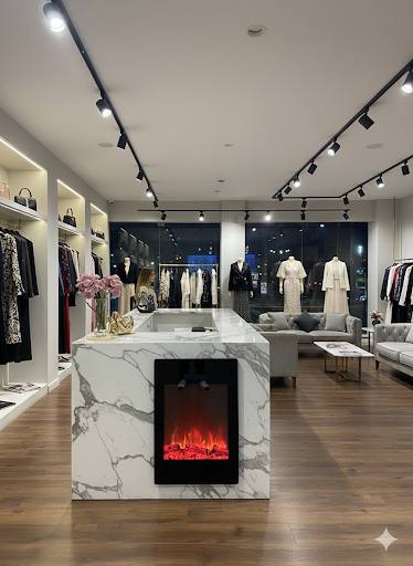 شومینه برقی 90x60 با گرما