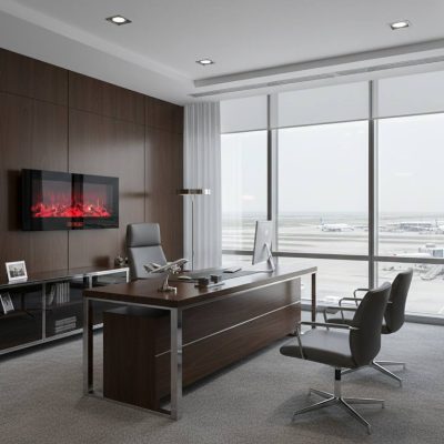 شومینه برقی 100x50 با گرما