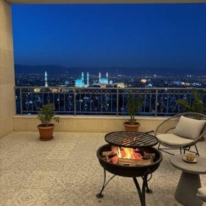 آتشدان هیزمی با صفحه استیک پز