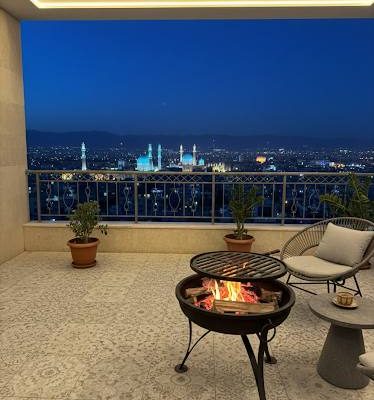 آتشدان هیزمی با صفحه استیک پز